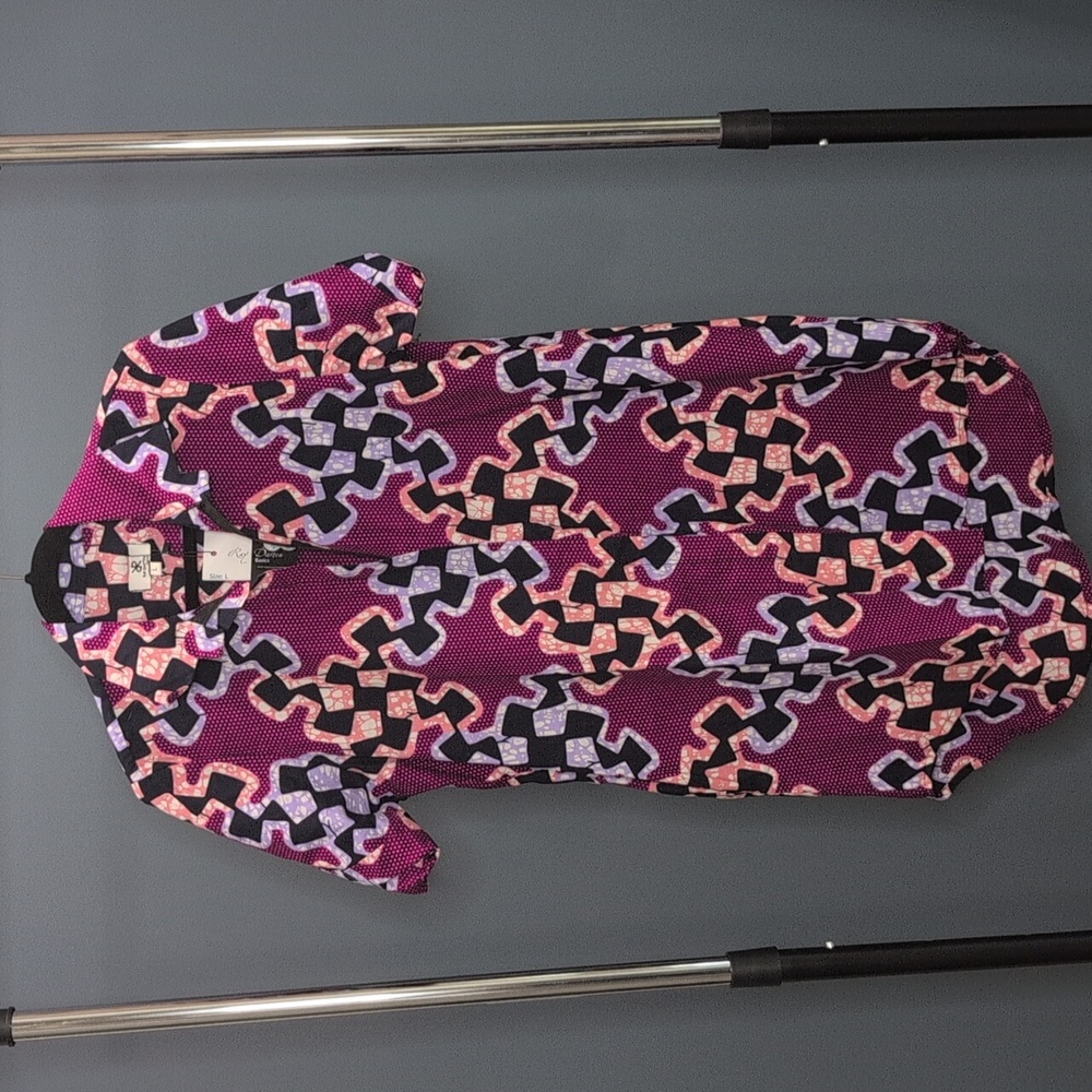 NEW with TAG Ray Darten - Pink and Black Puff Sleeve Sheath Dress with Cowl Neck